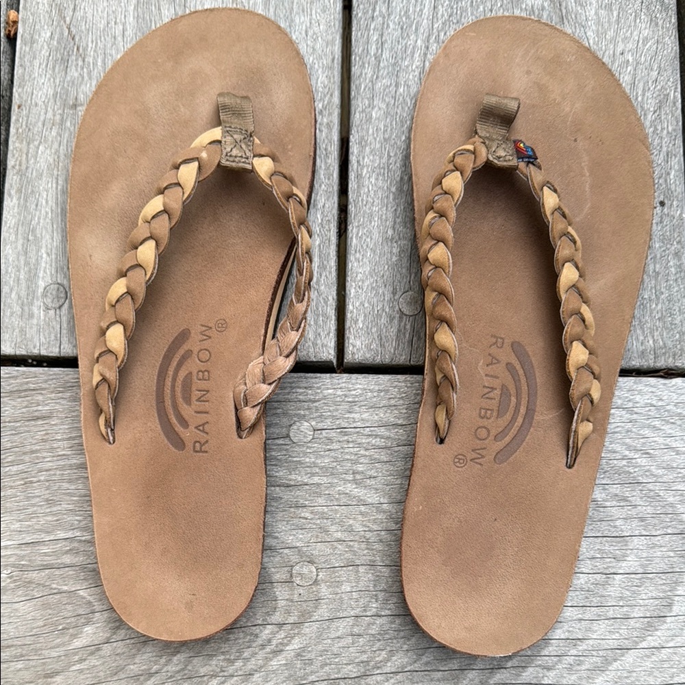 Rainbow Women's Brown Braided Sandals NWOT